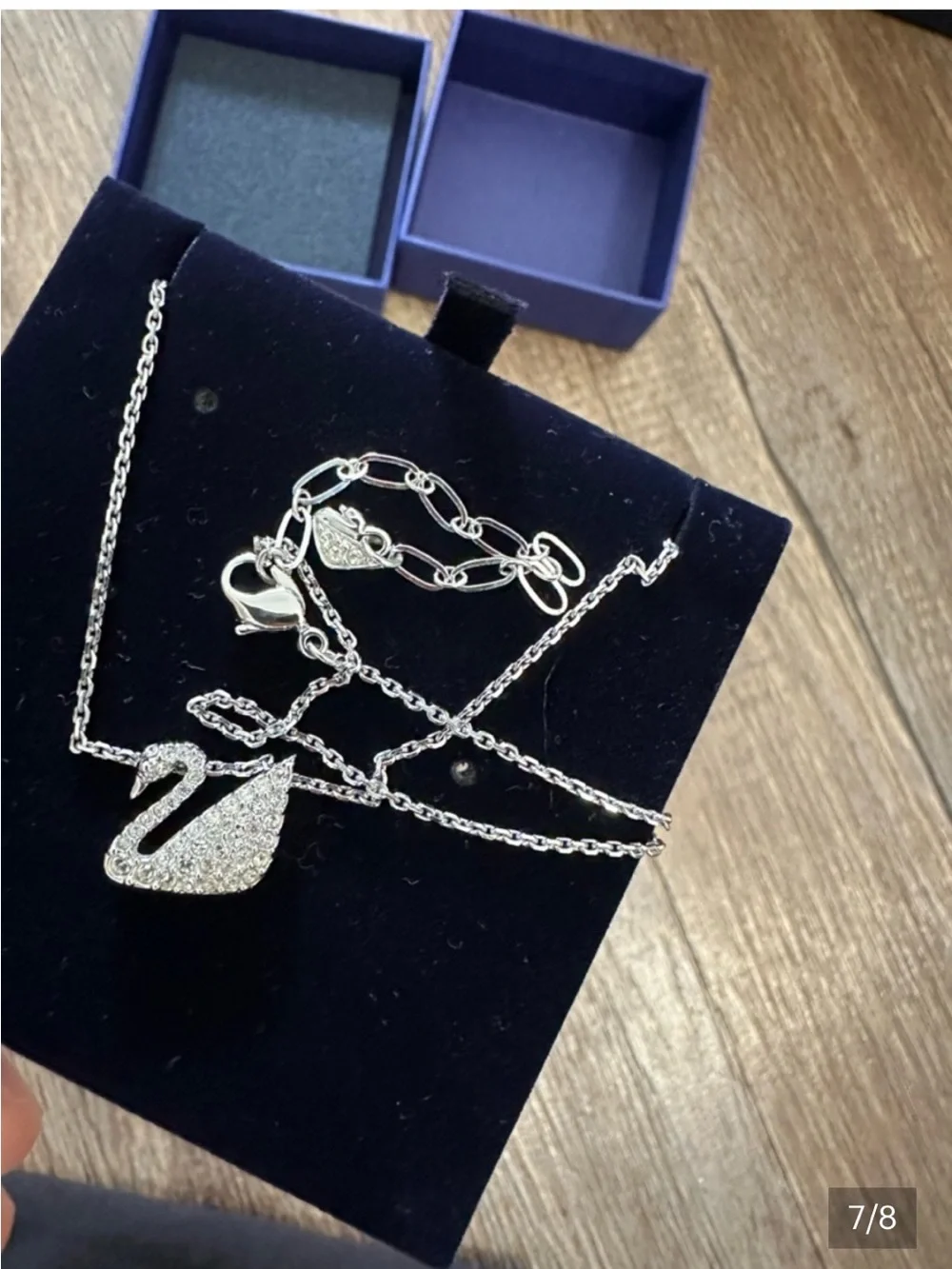 Swarovski Silver Crystal Swan Necklace - Silver Iconic - Picture 8 of 9